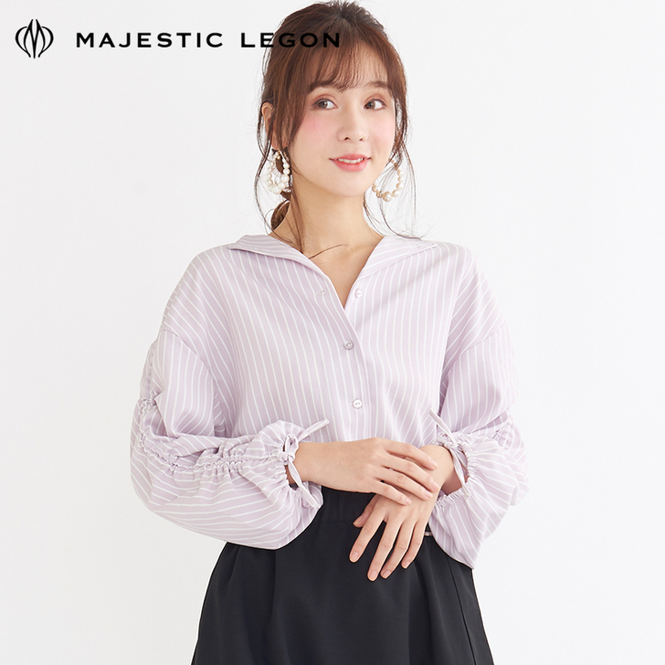 MAJESTICLEGON秋冬甜美女士翻领...