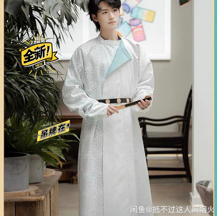 重回汉唐原创正品汉服男尘中醉唐制圆领袍印花...