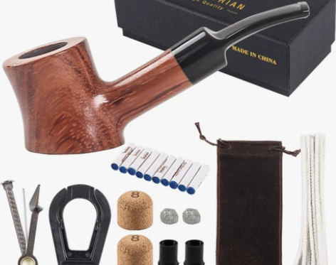 小烟斗乌木弯式过滤迷你小烟斗 黑檀实木烟斗...