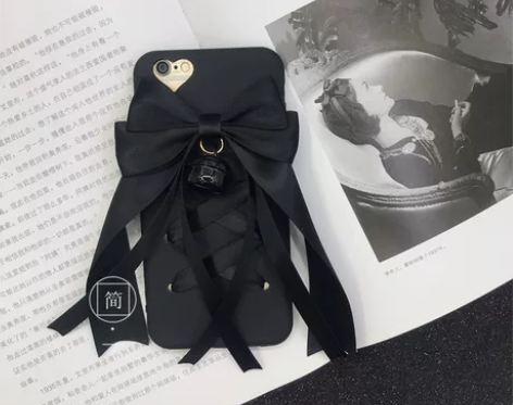 原创ins暗黑洛丽塔丝带手机壳（型号：vi...