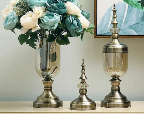 欧式花瓶摆件客厅插花美式家居餐桌干花电视柜...