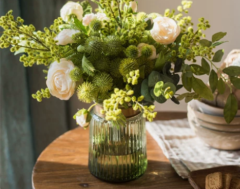 掬涵绿岛设计师高端轻奢花束装饰花艺仿真餐桌...