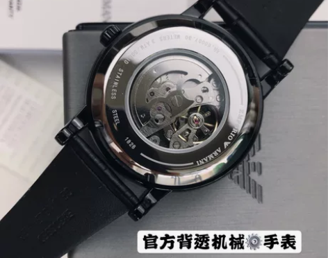 阿玛尼镂空商务自动机械男表型号ar6000...