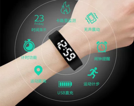 Zgo智能手环多功能运动手表初高中男女学生...