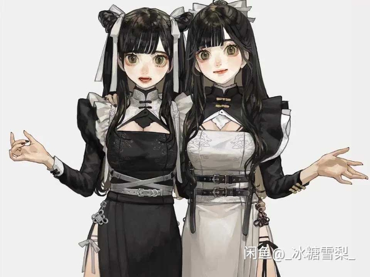 坂内若玲珑双子旗袍cos