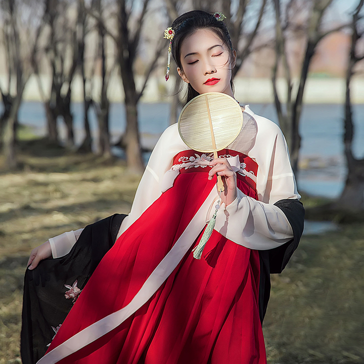 汉尚华莲  汉尚华莲改良汉服女装月痕高腰齐...