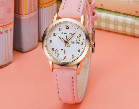 双日历儿童手表女孩防水夜光初中小学生中学