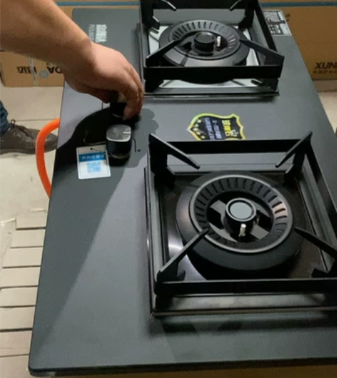 灶具，嵌入式双灶，高端磨砂黑玻钢石，防爆设...