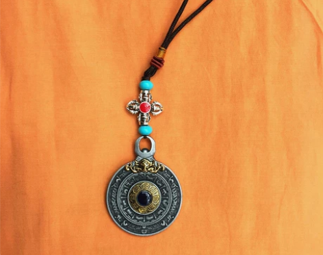 合金九宫八卦牌藏式西藏八宝九宫八卦牌十二生...