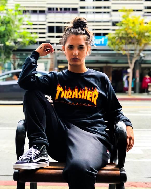 thrasher 经典黑色长袖 全新 裸衣...