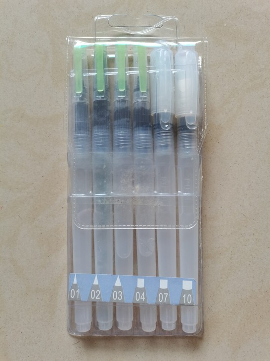 自来水笔套装固体颜料水彩毛笔画笔储水笔学生...