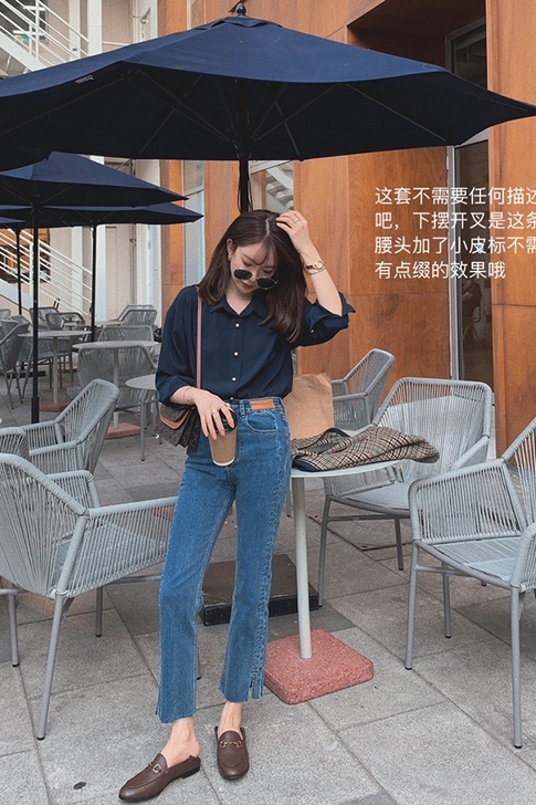 【今晚直播开 太空丝牛仔裤】小皮标+开叉灵...