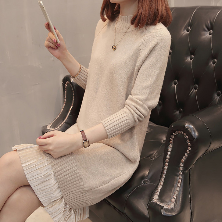 2020秋冬季新款毛衣女宽松中长款加厚套头...