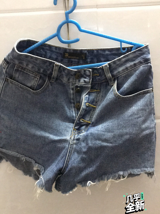 唐狮牛仔短裤女韩版高腰纽扣布料很值包邮