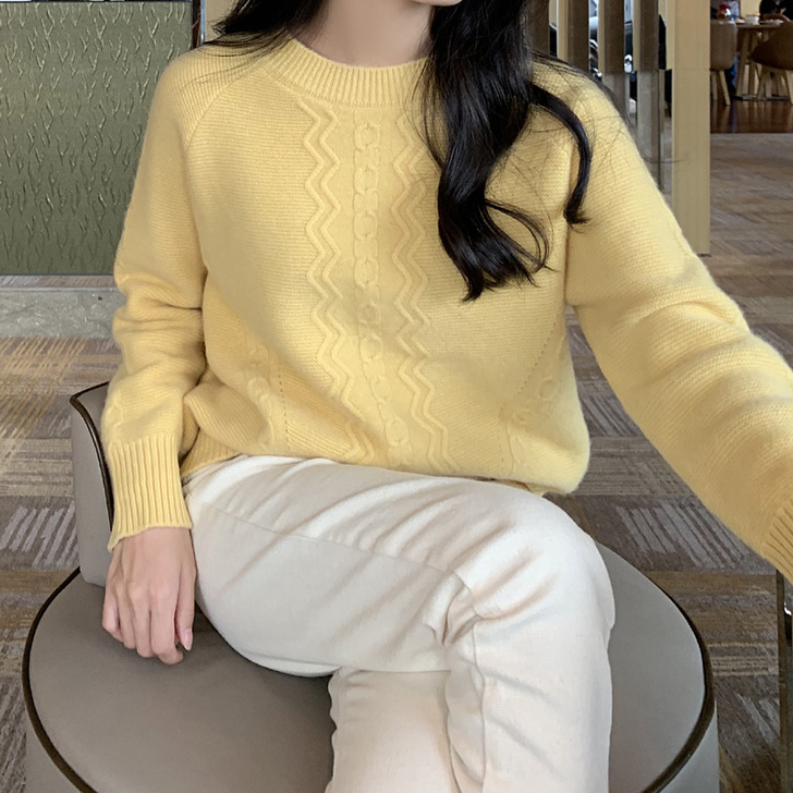 半高领羊绒衫女套头宽松慵懒韩版