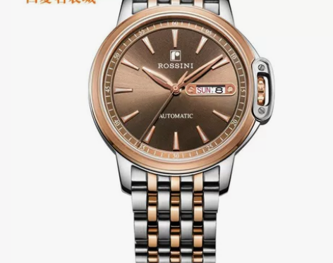 罗西尼手表勋章系列精钢日历防水商务自动机械...