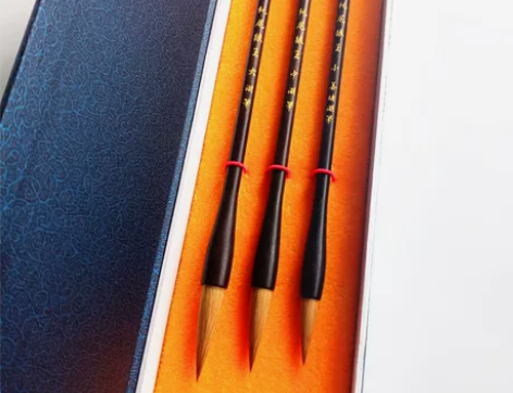 新款黑檀纯狼毫纯狼尾特制大中小规格一套毛笔...