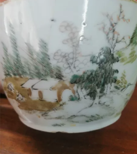 清晚期浅降名家喻春作品，画工一流，残拼，标...