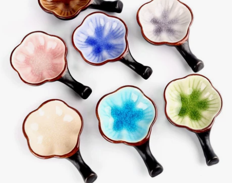 贝壳陶瓷墨碟砚台多功能毛笔搁笔架美术学生书...