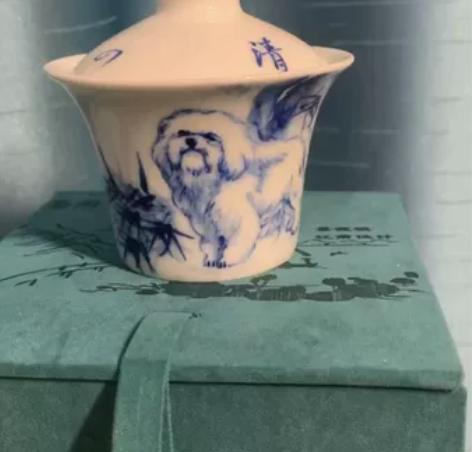 景德镇墨舍阅贤斋全手工手绘青花山水釉下彩，...