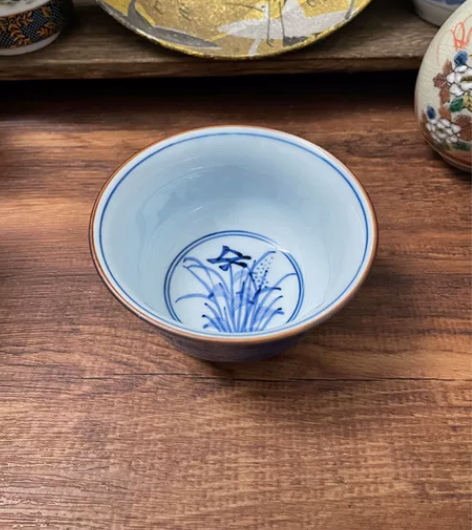 日本回流瓷器全新全品名家手绘内绘清新淡雅青...