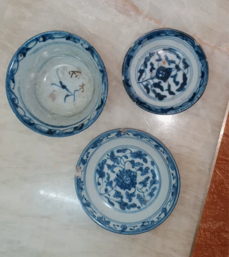 清代茶盖碗，包真包老，底坐和盖是后配的，有...