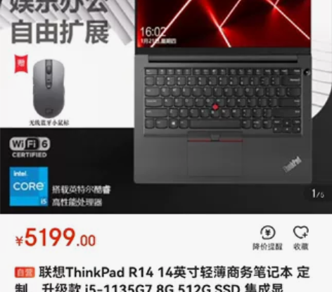 Think Pad R14 ，I5 113...