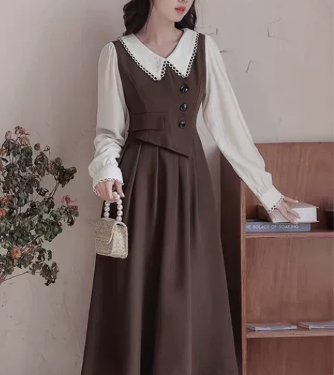 秋冬气质裙子法式复古连衣裙 m  新