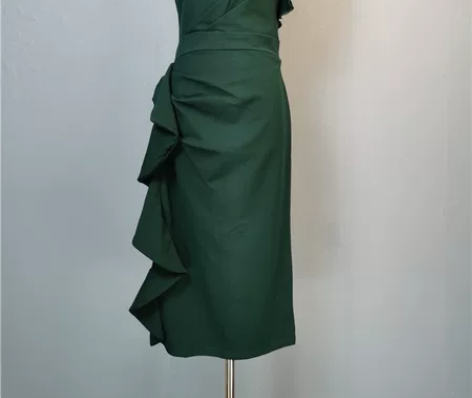 法式唯美气质荷叶边优雅褶皱高雅洋装裙 小礼...