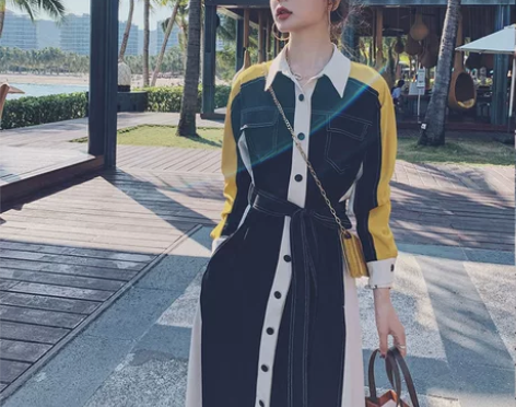 衬衫连衣裙2021年早春秋新款气质茶歇温柔...