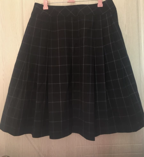 全新有吊牌 深色蓝色格子半身裙   学院风...