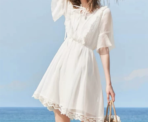 阔色2019夏季新款韩版女学生白色雪纺仙女...