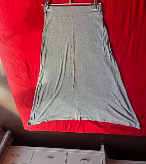 春秋欧美莫代尔垂感棉质中长裙韩版大摆裙 莫...