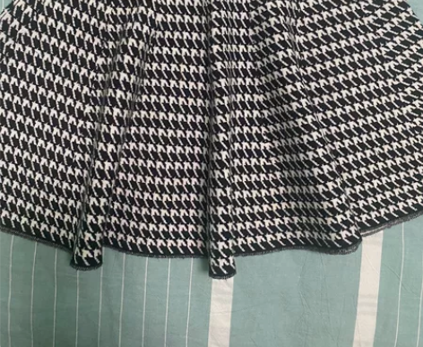 千鸟格A版百褶裙，针织面料，面料好，高腰显...