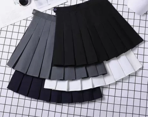 黑色百褶裙a字半身裙百搭遮肚女修身高腰夏X...