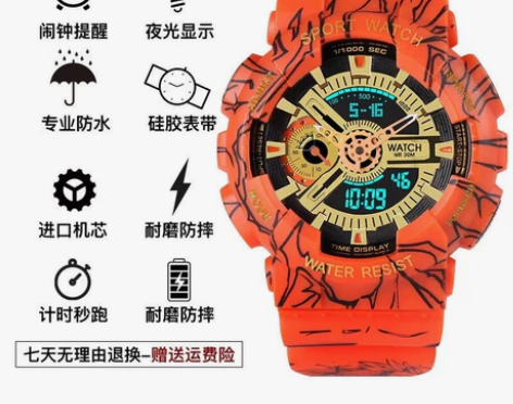 【全新包邮】新款七龙珠联名款手表男运动夜光...