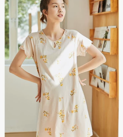 顶呱呱睡裙纯棉家居裙夏季睡衣长裙顶瓜瓜23...