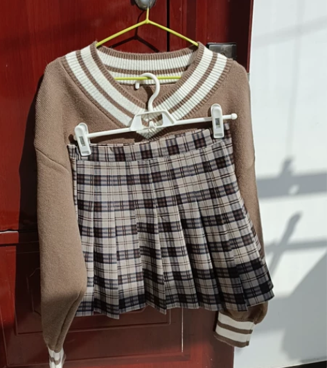 秋冬学院风套装女全新  毛衣厚实 衣长54...