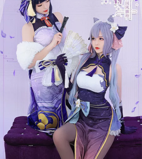 【出租】刻晴cos旗袍雷神cos旗袍 原神...