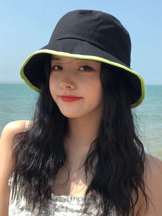 日系纯色渔夫帽女韩版夏天ins网红盆帽显脸...