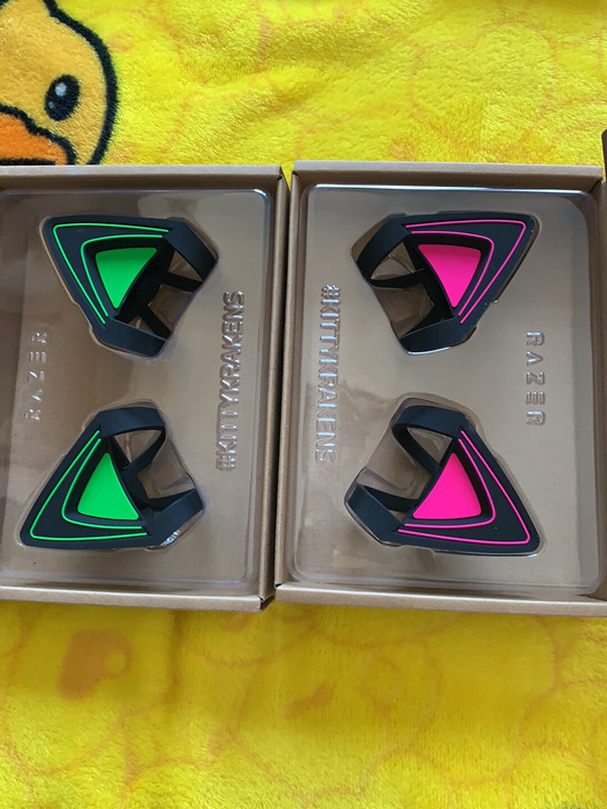 雷蛇北海巨妖耳机专用猫耳配 紫色 粉色 绿...