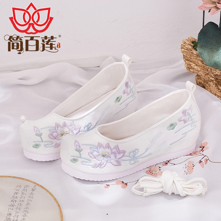 简百莲春秋新款汉服鞋女汉服配饰鞋古风淡雅内...