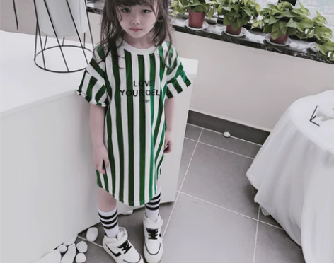 2020夏季新款 儿童可爱字母印花童裙 女...