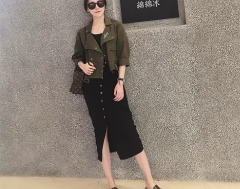 ZOWZOW呛口小辣椒 军绿色夹克风衣外套...