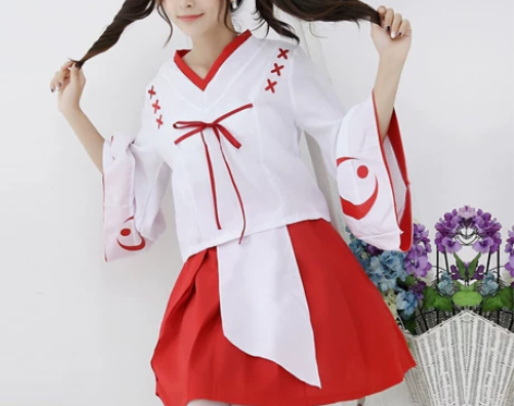 新月巫女和服桔梗女巫cos 动漫犬夜叉co...