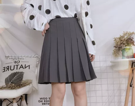 TB百褶裙中裙ins高腰学院风半身裙女春秋...
