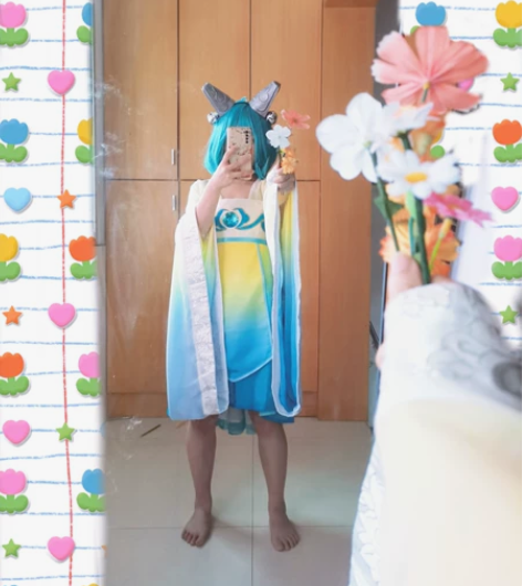 王者荣耀蔡文姬cos cg版，衣服前娘九五...