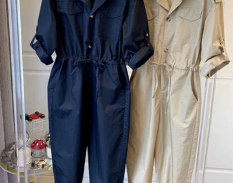 轻奢小众时尚洋气宽松休闲减龄阔腿工装连体裤...