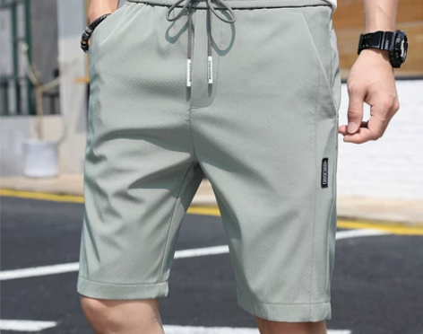 男士短裤夏季冰丝超薄款中裤宽松运动七分裤休...