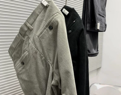 超细超软灯芯绒!秋冬男士商务直筒休闲裤修身...